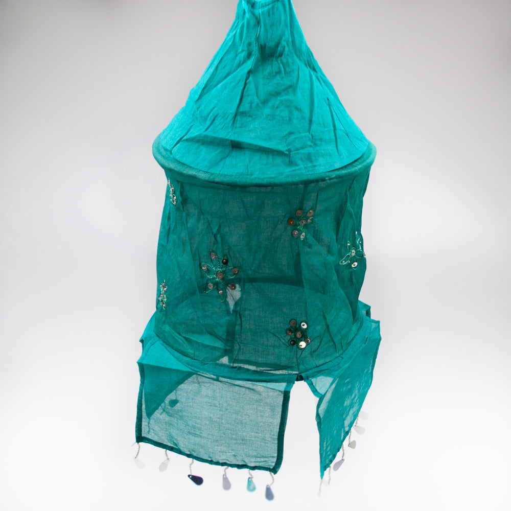 Shimmering Fabric Lantern - Teal