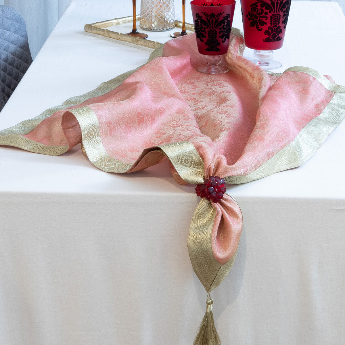 Organza Table Topper - Peach