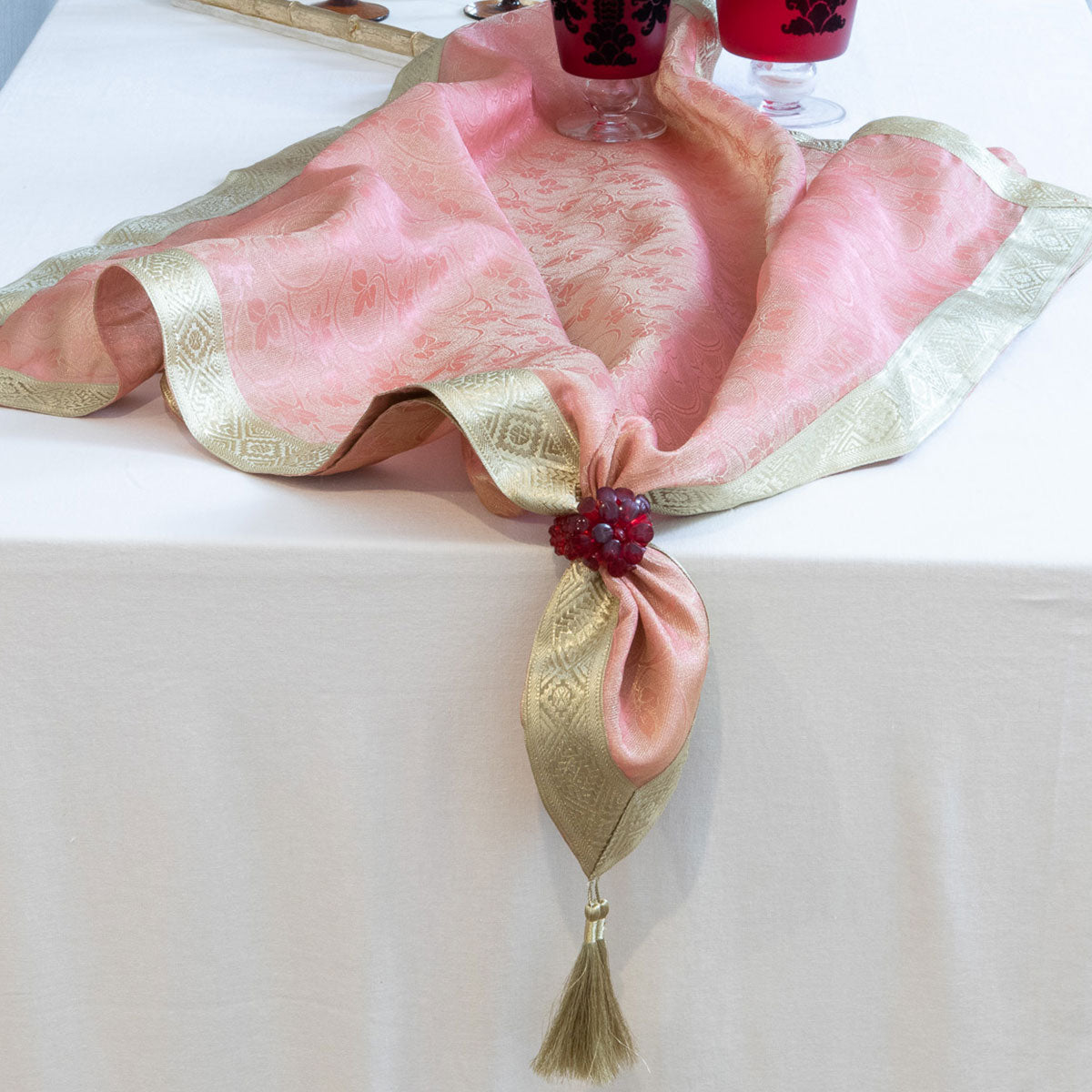 Organza Table Topper - Peach