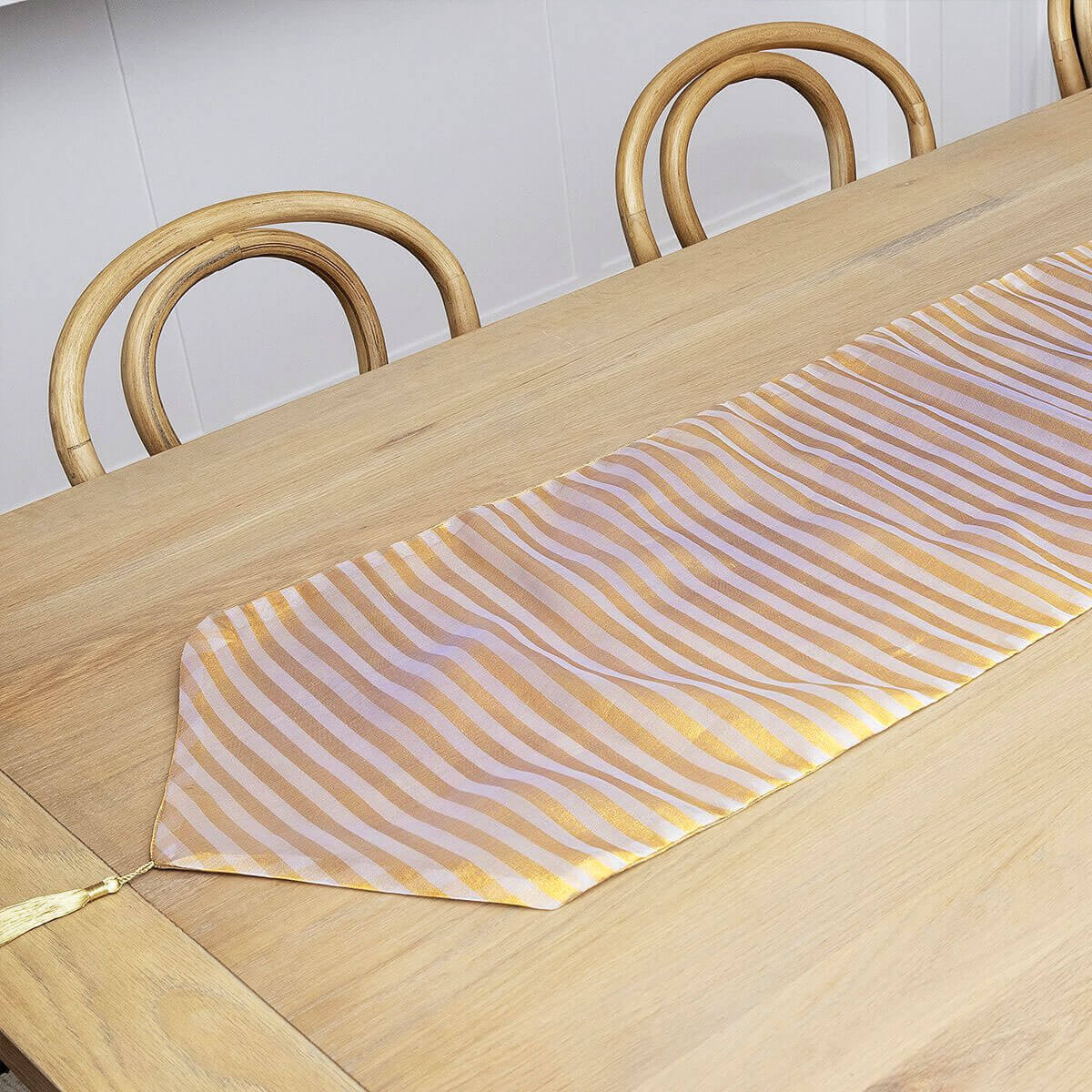 Runner Organza Gold & Cream