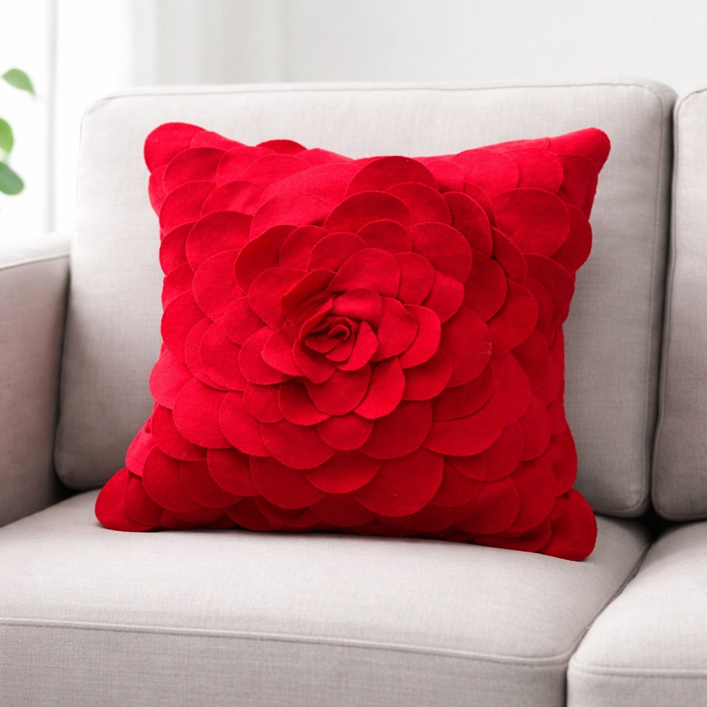 Rose Petals Cushion - Red