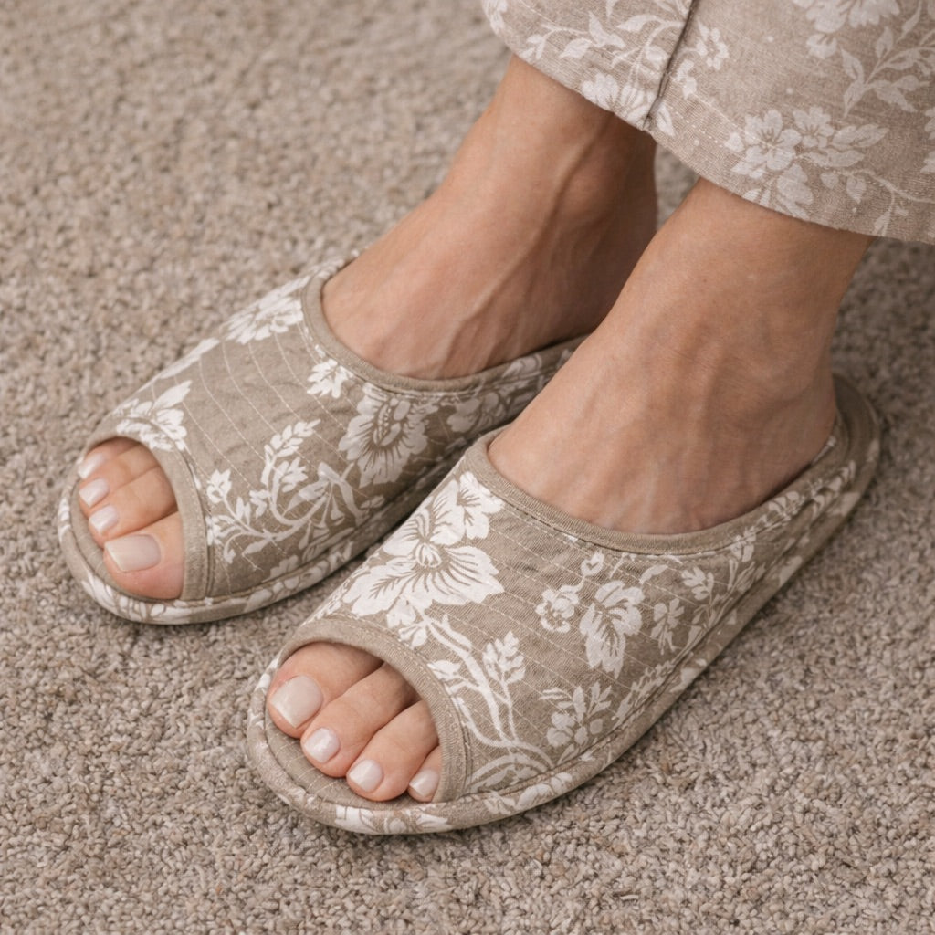 Cotton Slippers - Taupe