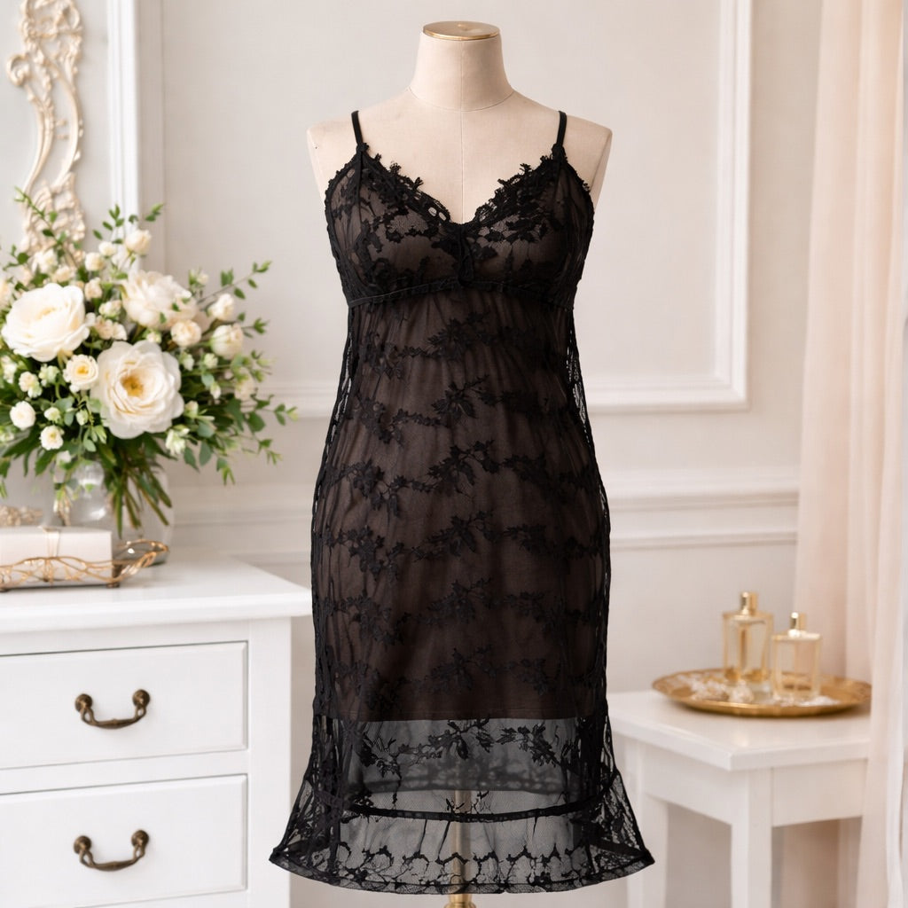 Charlotte Lace Slip - Black