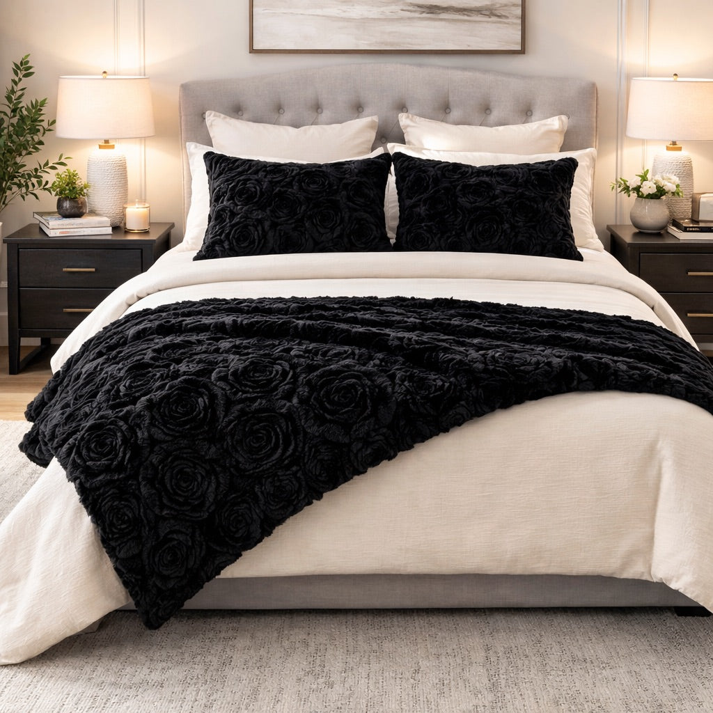 Cozy Blanket Set - Black