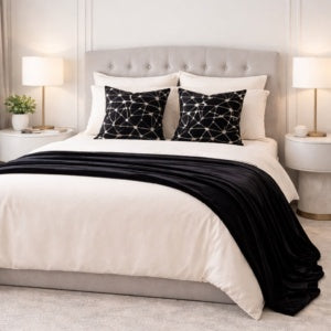Carla Black Velvet Throw