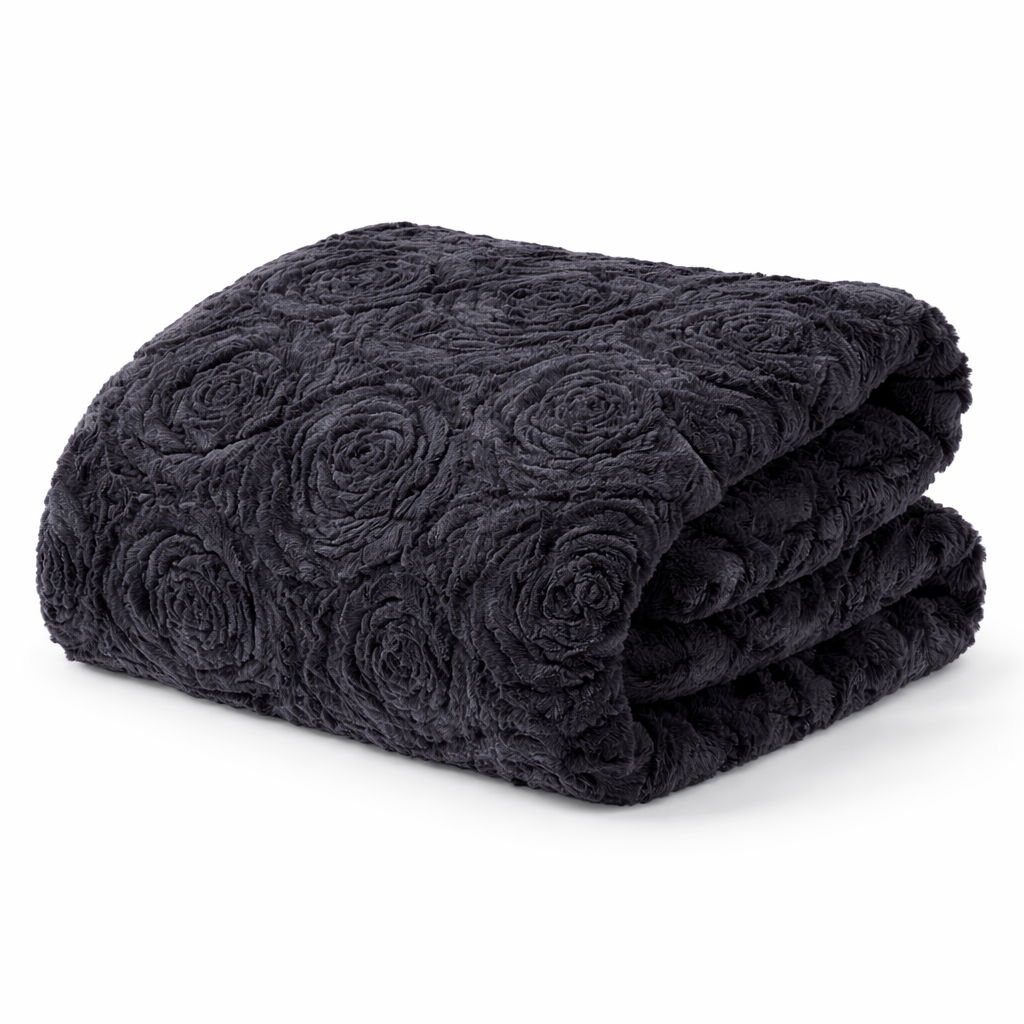 Cosy Rose Blanket - Iron