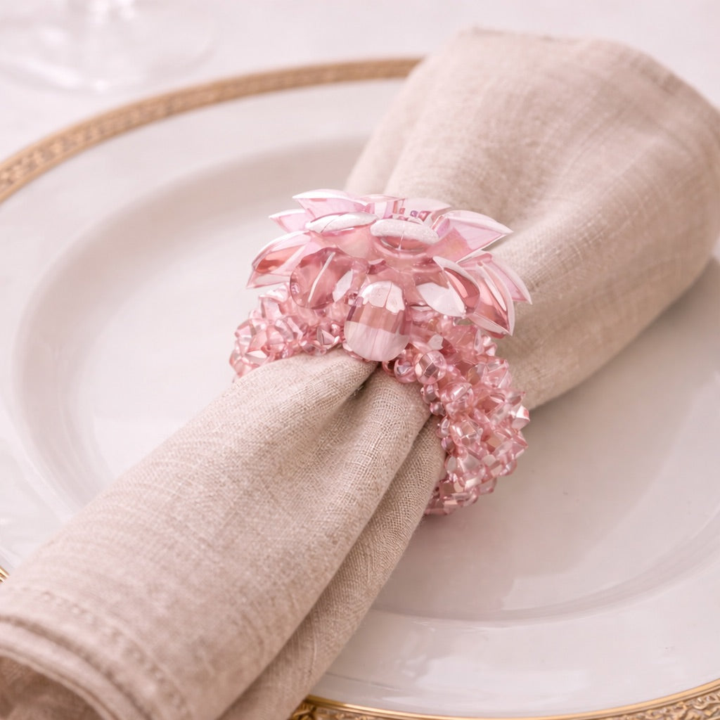 Napkin Ring Set of 4 - Pink