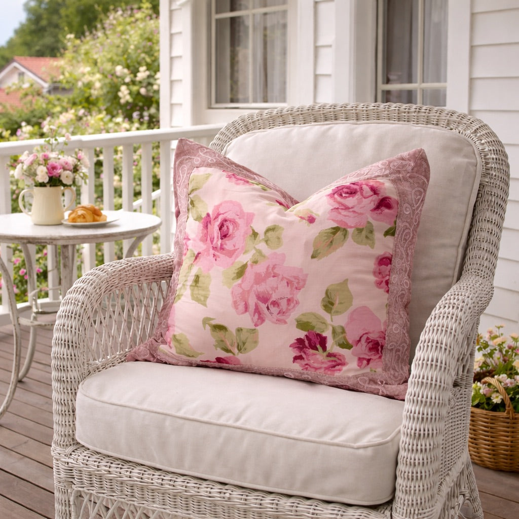 Country Rose Cushion - Pink