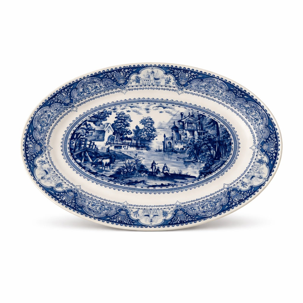 Maison Bleu Oval Serving Platter