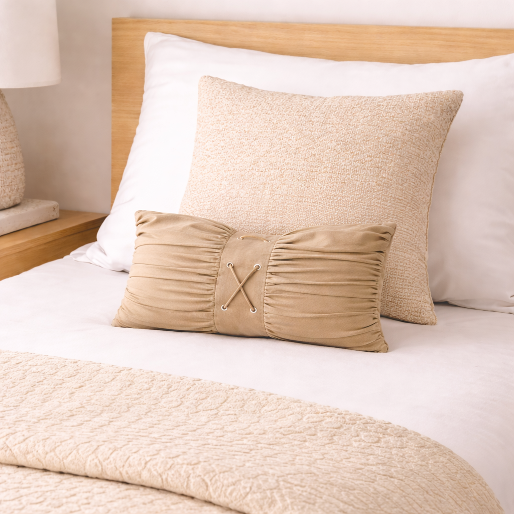Suede Knox Cushion - Beige