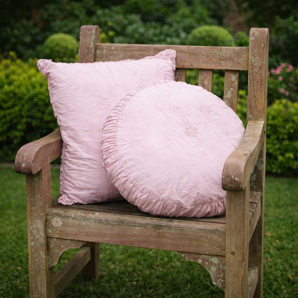 Moss Puff Round Cushion - Pink