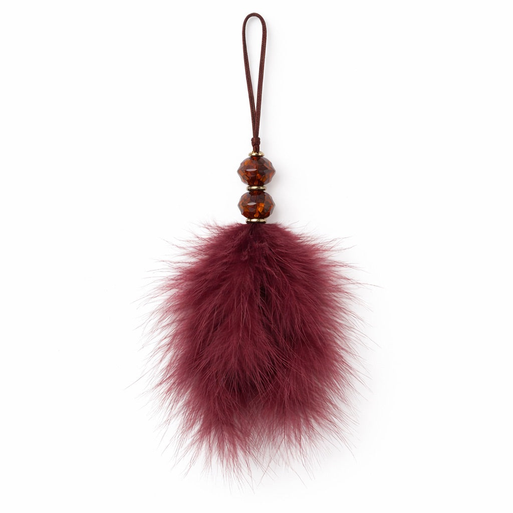 Soft Feather Tassel - Burgundy