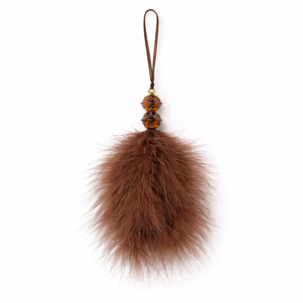 Soft Feather Tassel - Brown