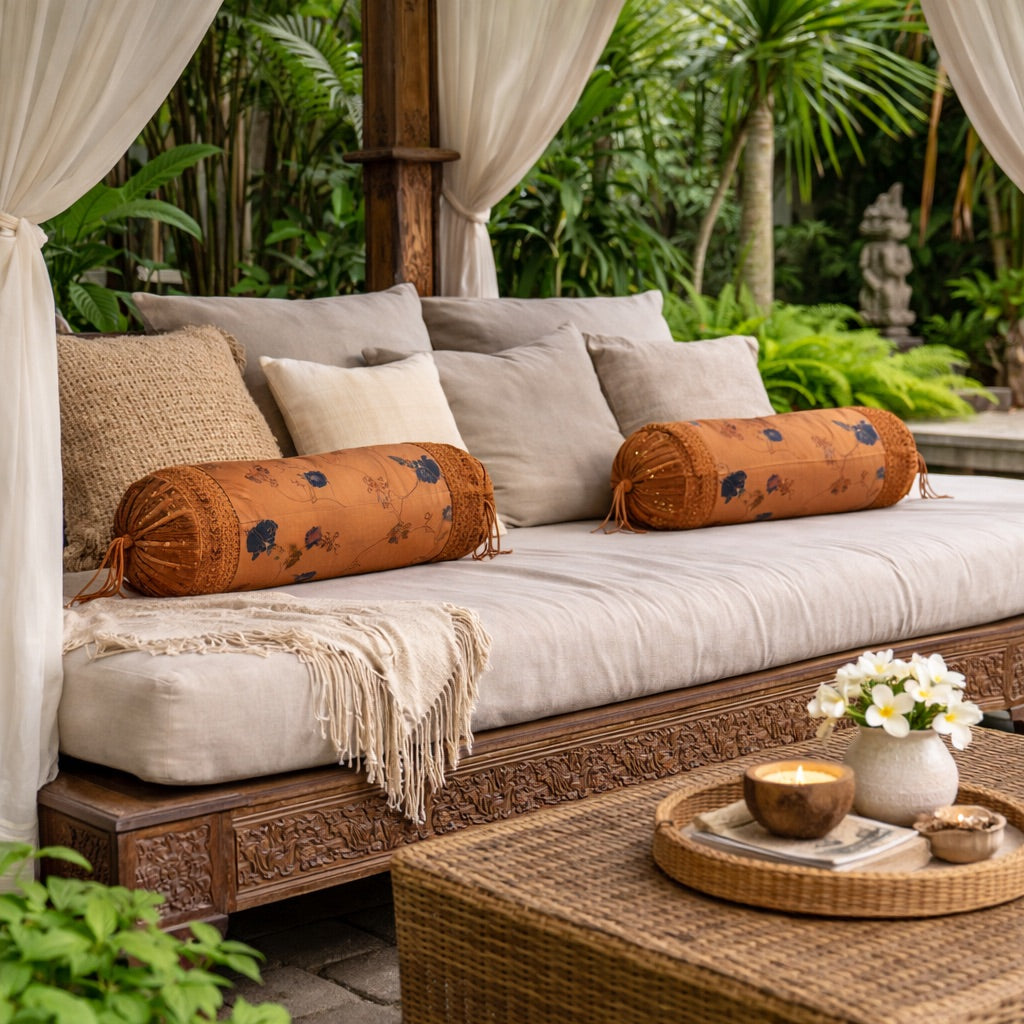 Floral Patch Bolster Prefilled - Camel