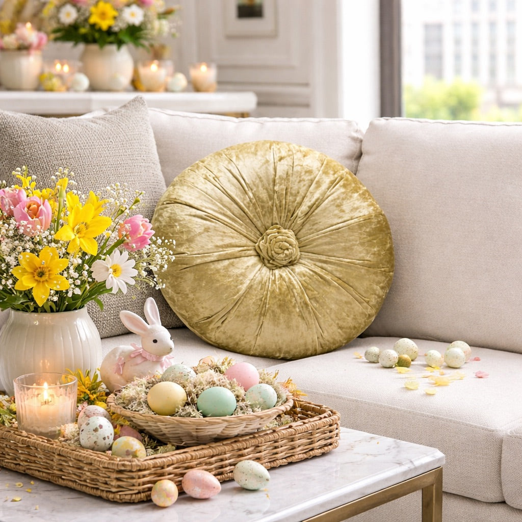 Rosette Fleur Cushion - Sunburst