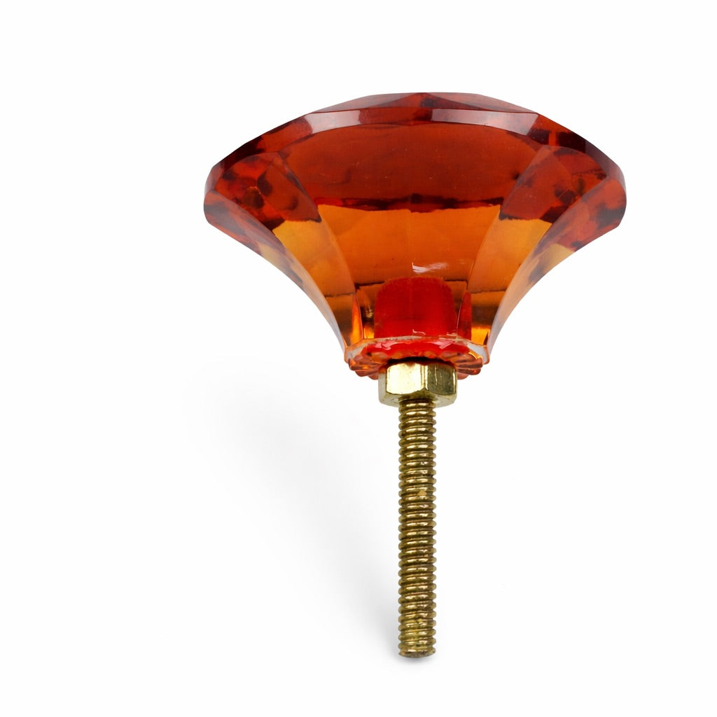 Knob Crystal Mushroom 6.5cm - Amber