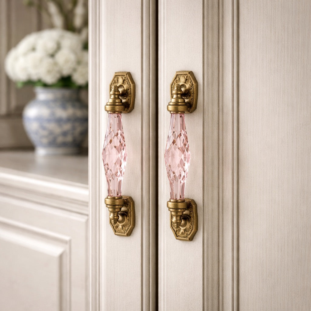 Vintage Handle with Brass Fitting - Pink