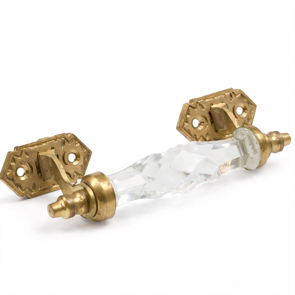 Vintage Handle with Brass Fitting - Clear
