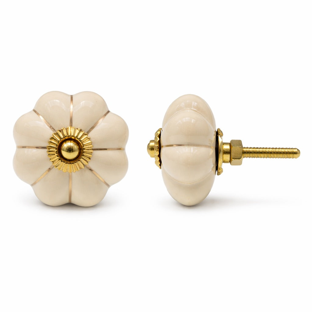 Large Ceramic Knob - Beige