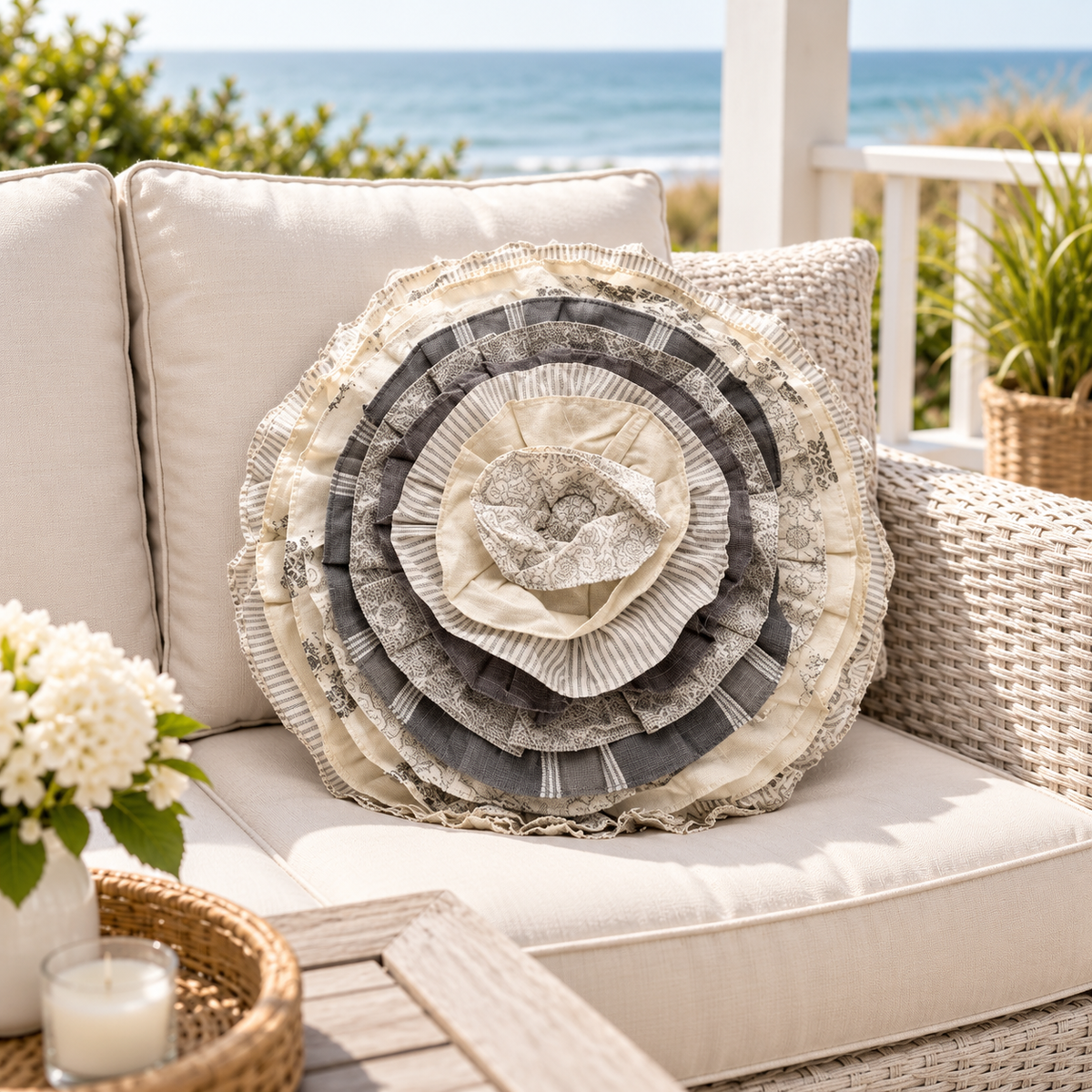 Ruffle Cotton Prefilled - Grey