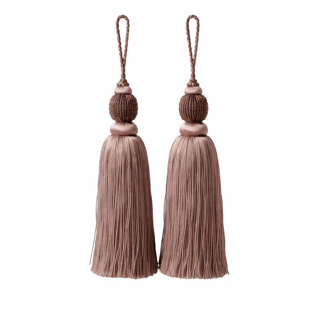 Silk Tassels Set of 2 - Taupe
