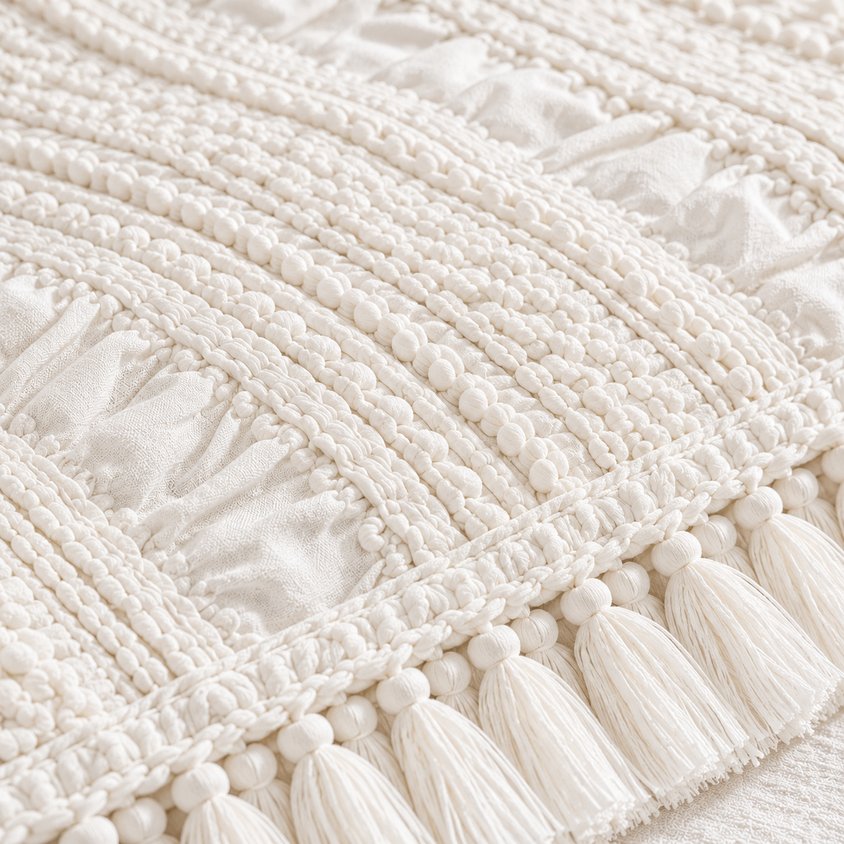 Georgia Textured Bed Runner – Ivory