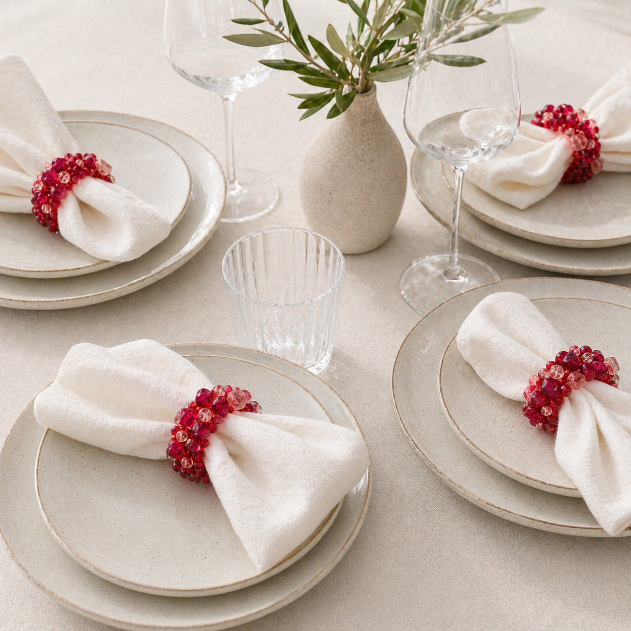 Napkin Rings Set of Two - Red