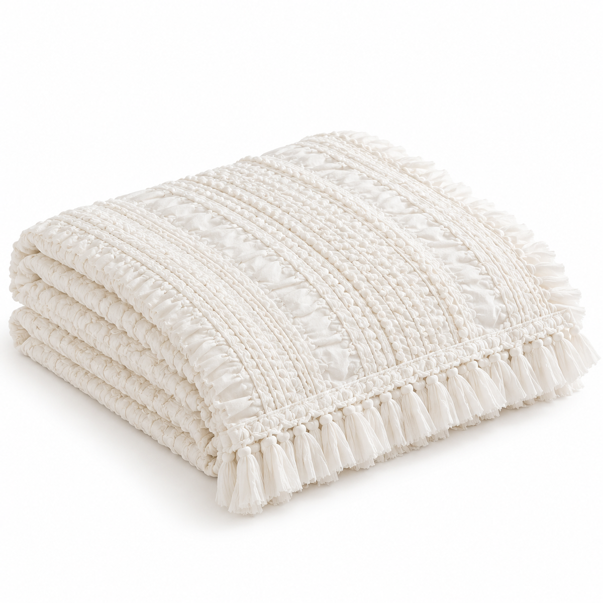 Georgia Textured Bed Runner – Ivory