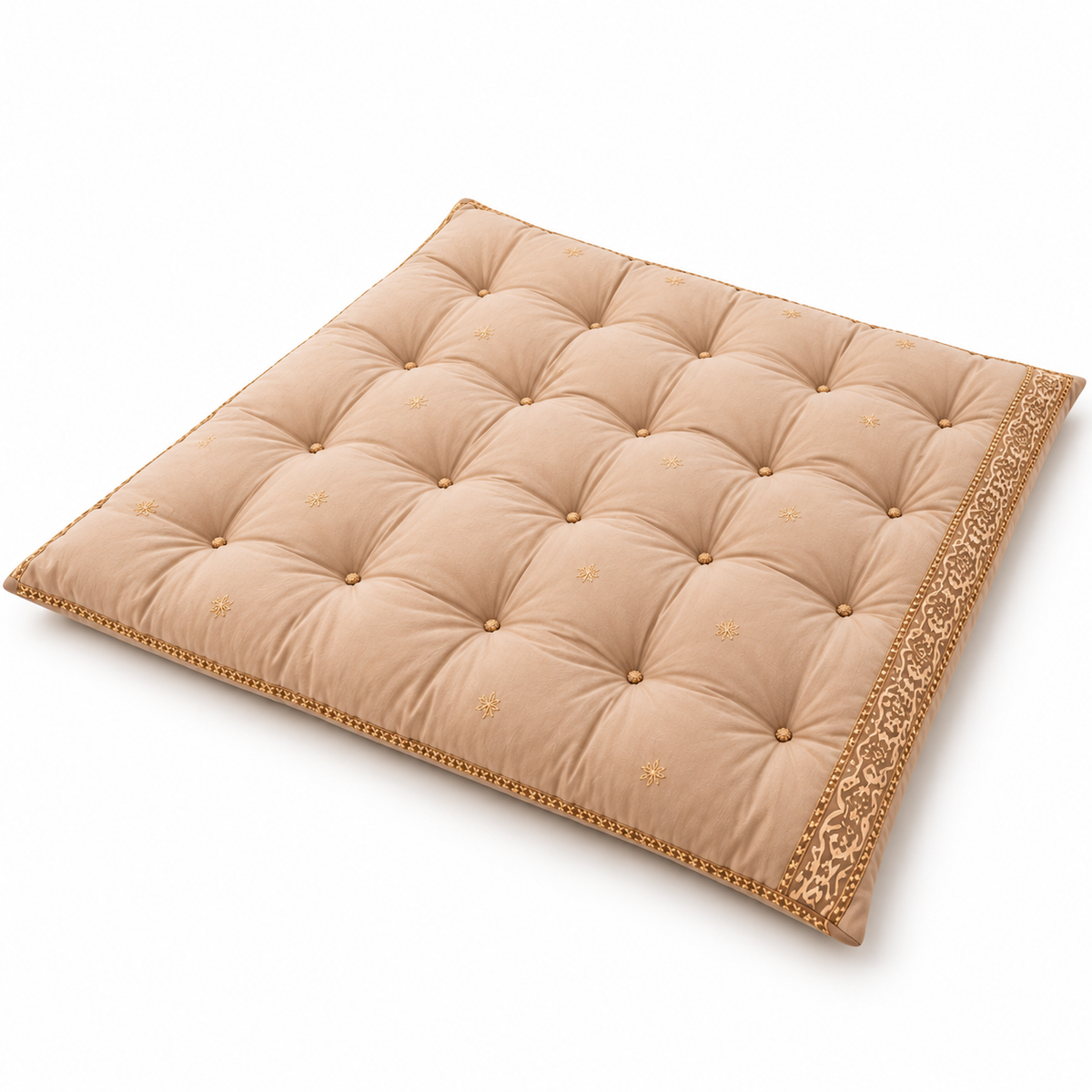 Sattva Meditation Floor Cushion – Beige 80 × 80 cm