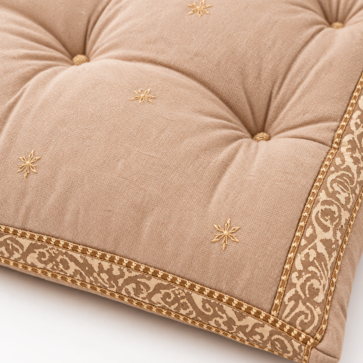Sattva Meditation Floor Cushion – Beige 80 × 80 cm