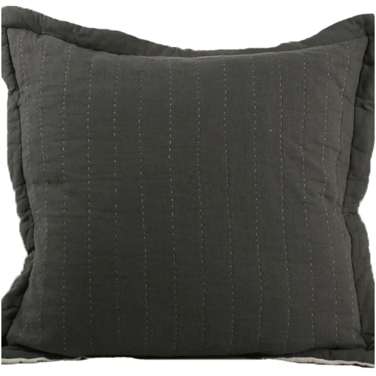 Linen European Sham - Charcoal
