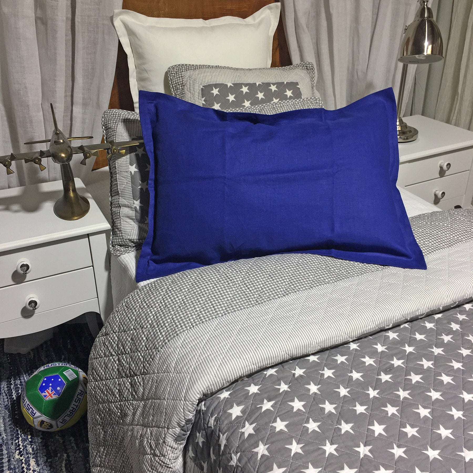 Linen Pillowcase - Blue