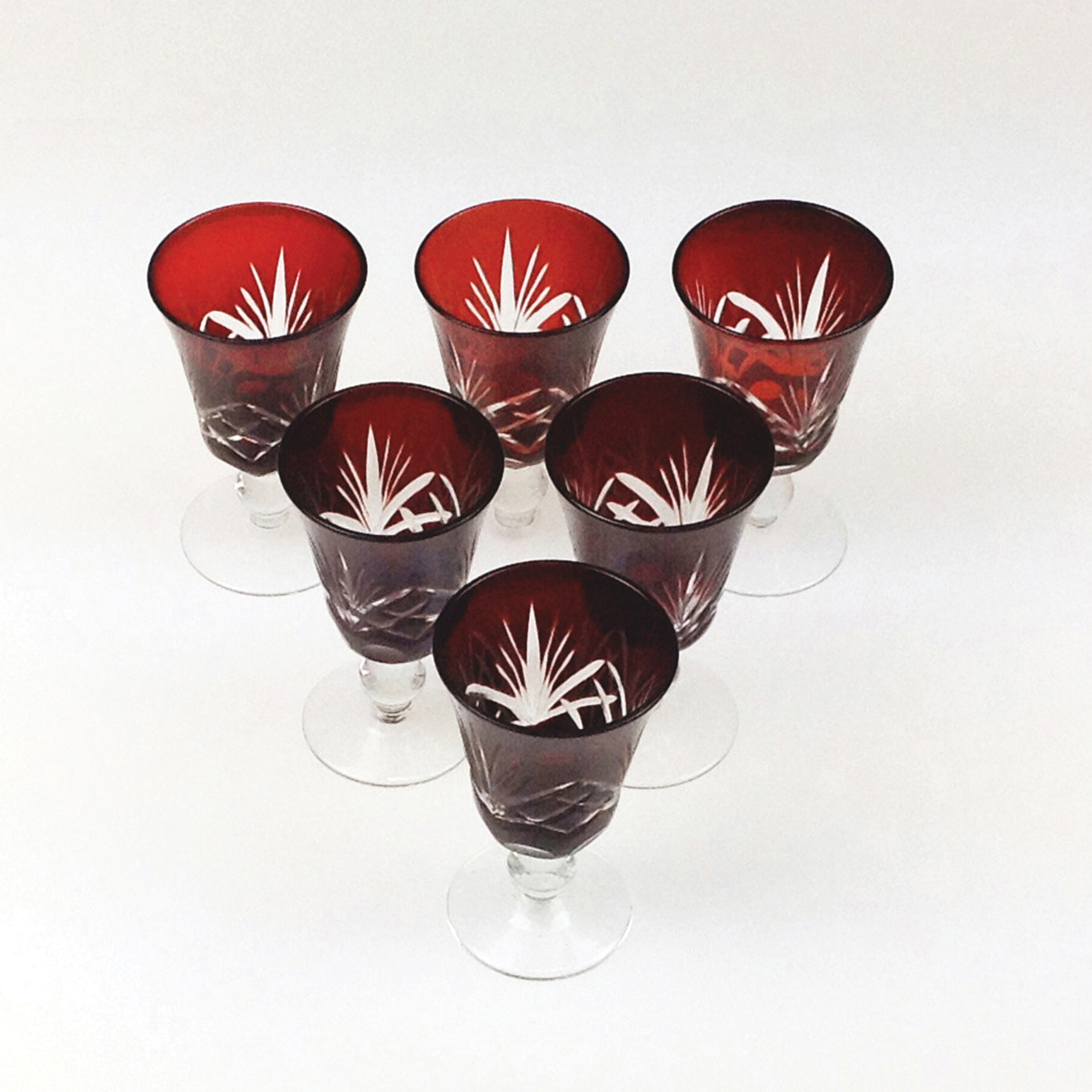 Set of 6 Port Glass D5.5xH9.5cm - Ruby