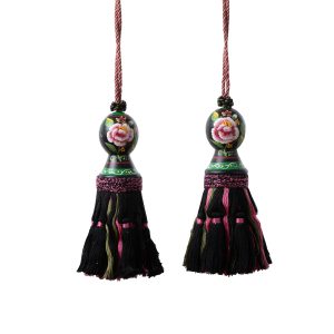 Floral Black Set of 2