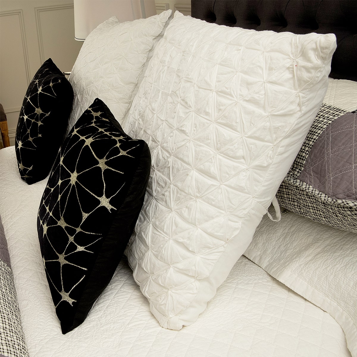 Decorative Prefilled Cushion - Black