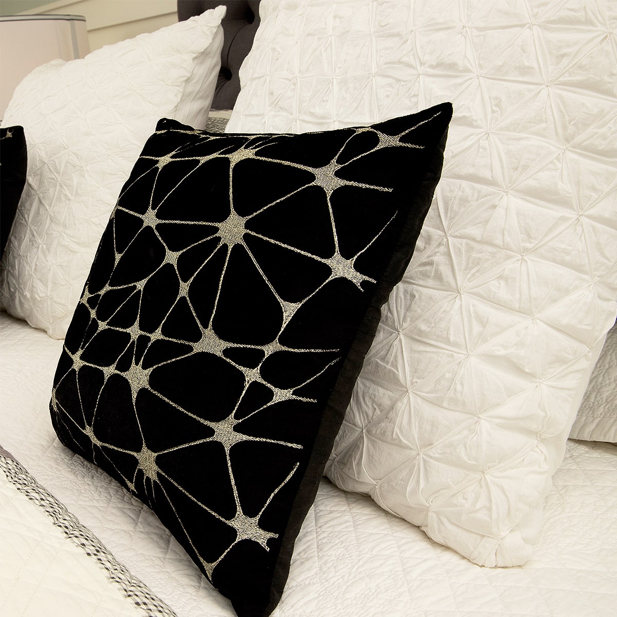 Decorative Prefilled Cushion - Black