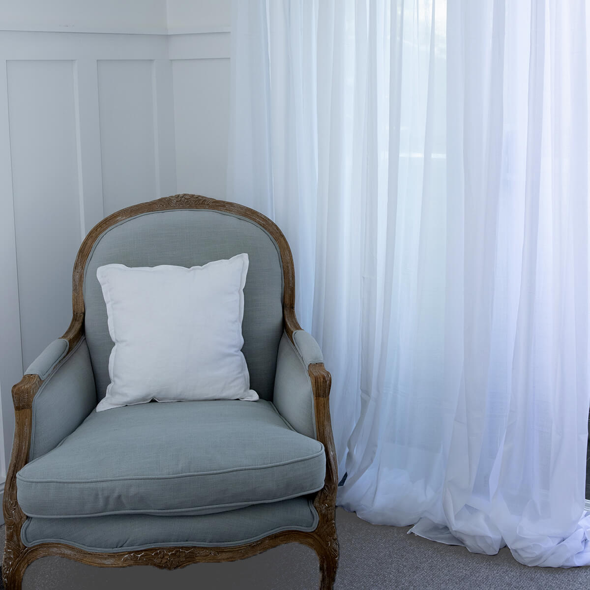 Voile Curtain Set of 2 - White