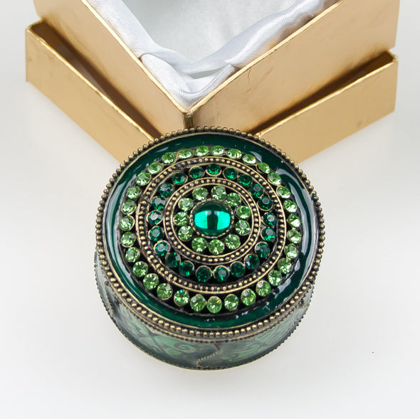 Trinket Gems Gold Gift Box - Green