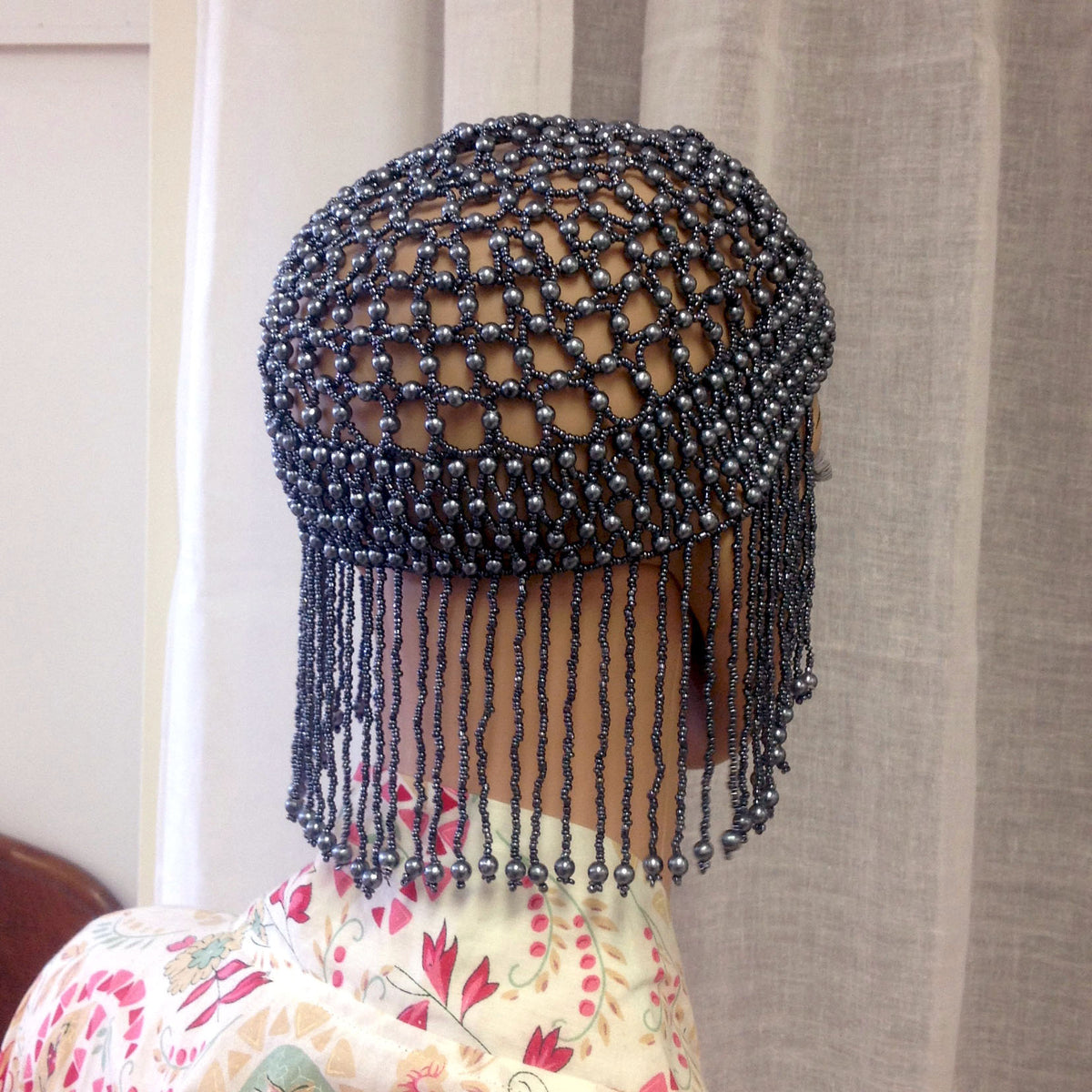 Beaded Cap - Grey