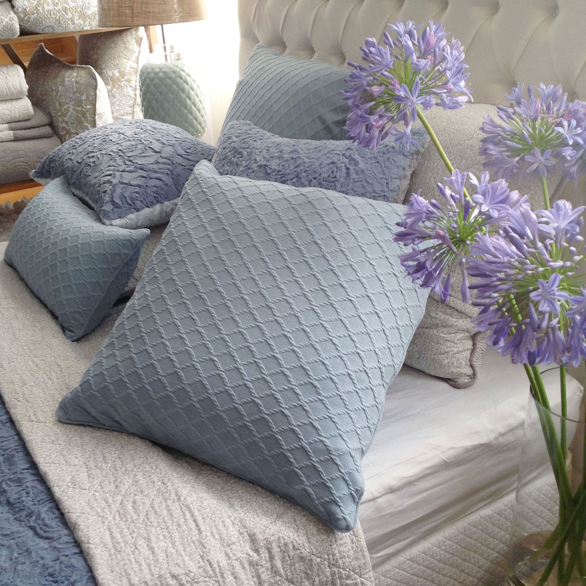Marcelle Prefilled Oblong Pillow - Blue