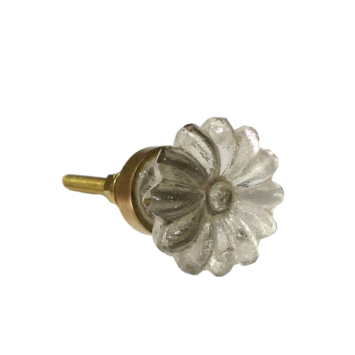 Flower Glass Knob - Clear