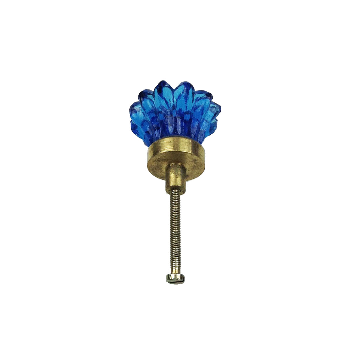 Flower Glass Knob - Turquoise
