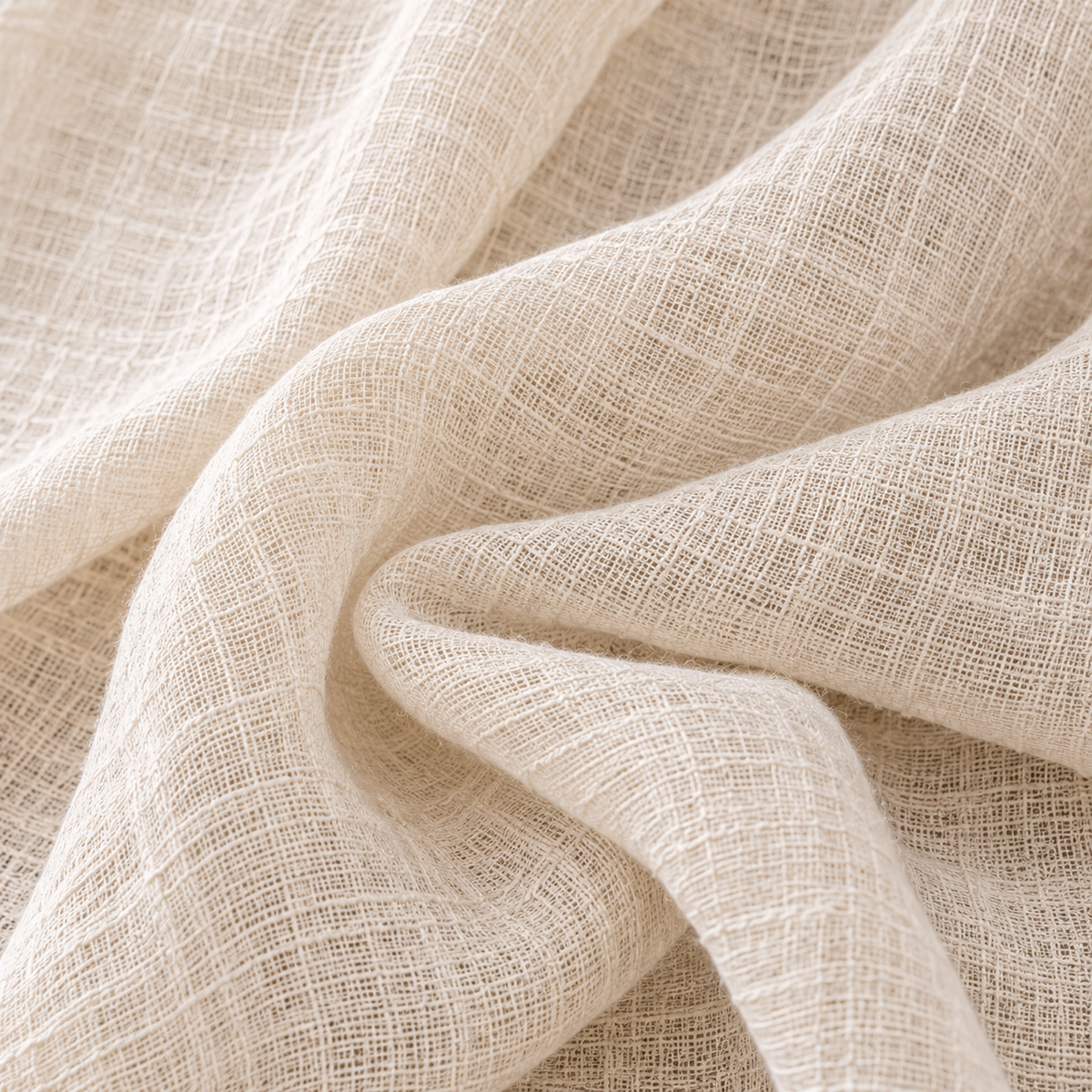 Close-up of Linen Sheer Throw fabric texture