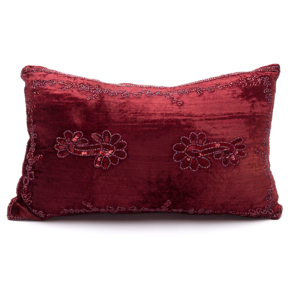 Velvet Prefilled Cushion - Burgundy