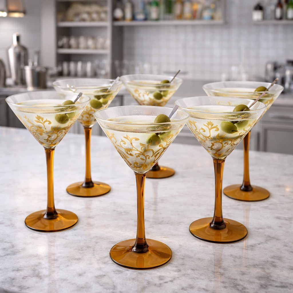 Martini Glass Set of 6 - Amber