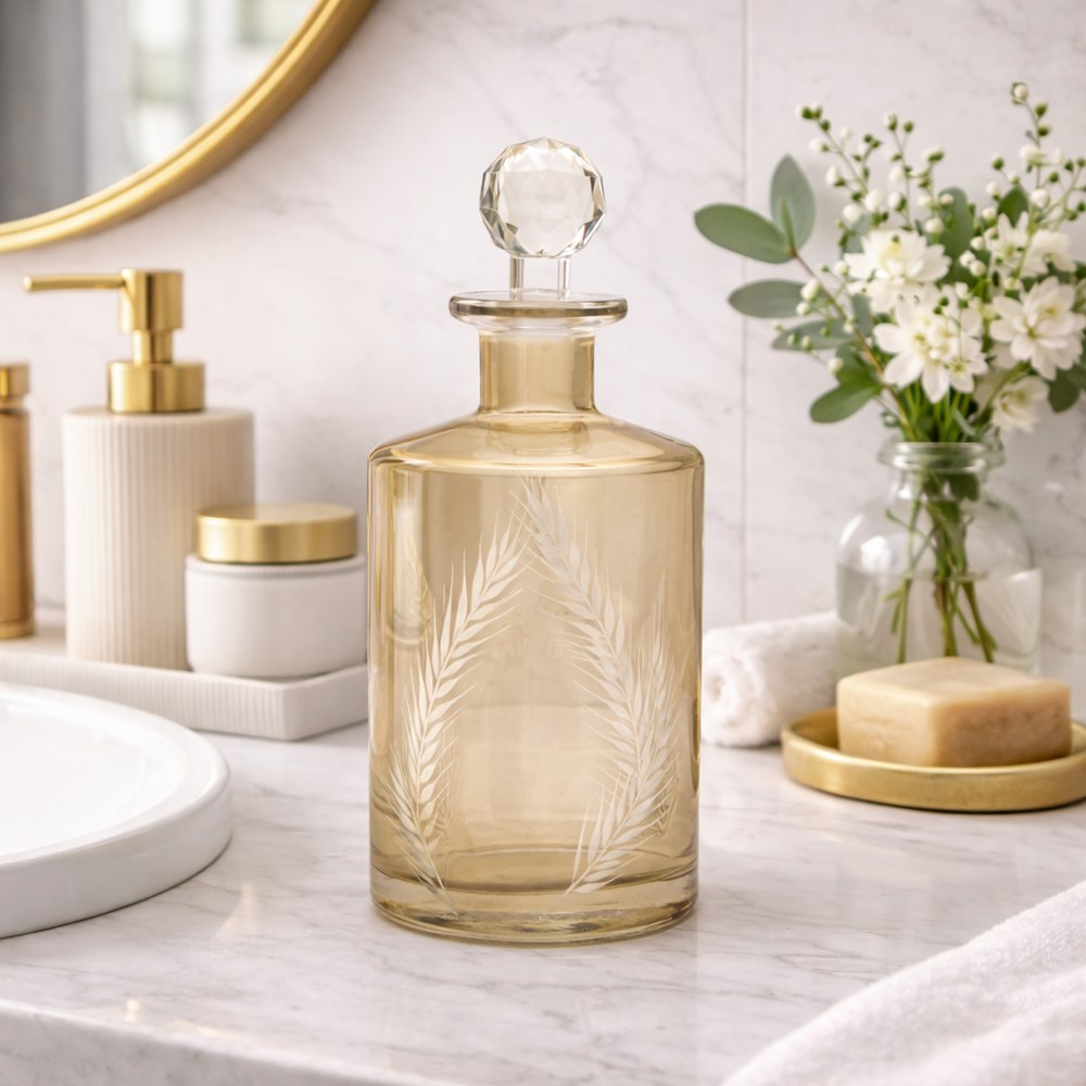 Oil Glass Bottle H20xD9cm - Beige