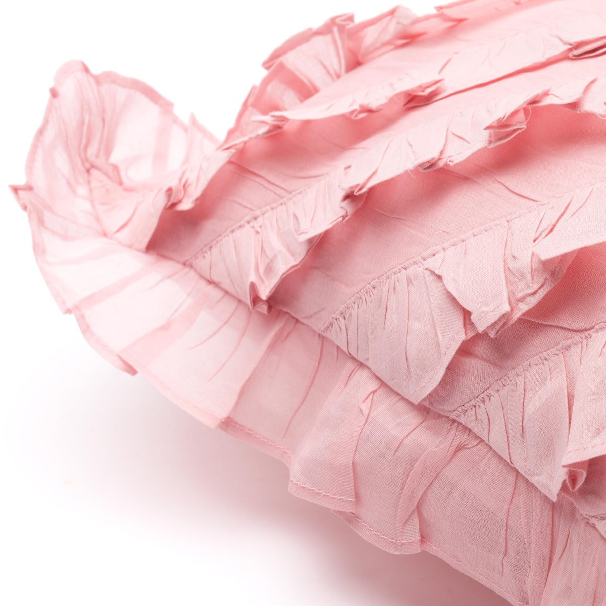 Organdy Ruffle Prefilled Cushion - Pink